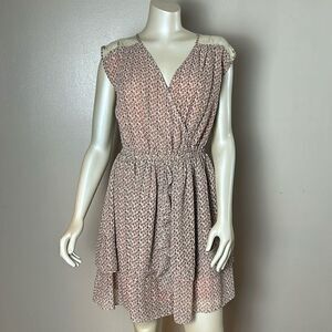 NEW Women’s floral chiffon MISS ME V neck dress size medium lace sleeveless